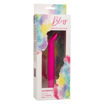 Bliss Liquid Silicone CLITORIFFIC Pink Flexible and Flat Tip Vibrator