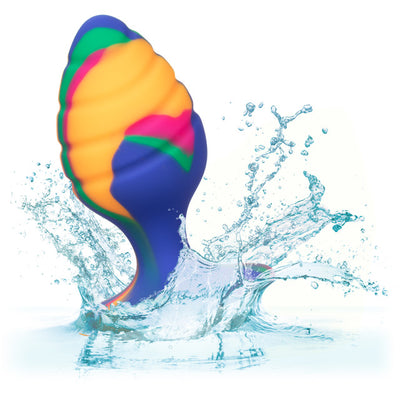 CaleXOtics CHEEKY MEDIUM SWIRL TIE-DYE BUTT PLUG with Suction Cup Multi Coloured