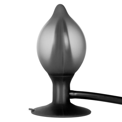 CaleXOtics BOOTY CALL BOOTY PUMPER Small Black Inflatable Silicone Butt Plug with Suction Cup