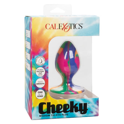 CaleXOtics CHEEKY MEDIUM TIE-DYE BUTT PLUG with Suction Cup Multi Coloured