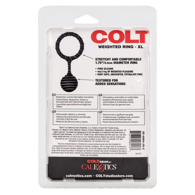 Colt WEIGHTED RING WITH WEIGHTED BALL XL Black Stretchy Cock Ring