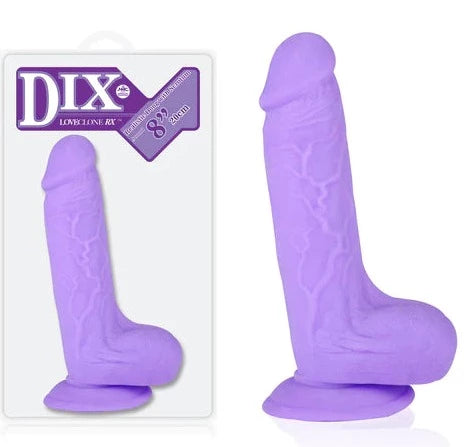 Dix Realistic Dong with Balls and Suction Cup 8 inch Purple Dildo