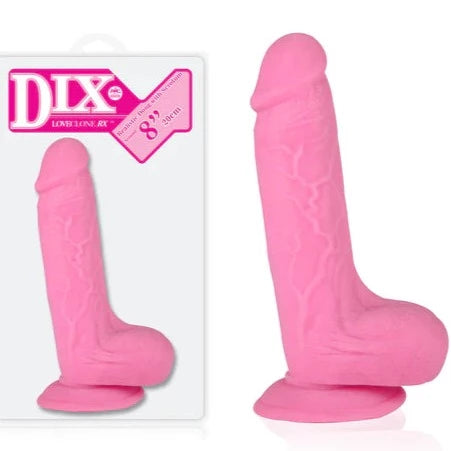 Dix Realistic Dong with Balls and Suction Cup 8 inch Pink Dildo