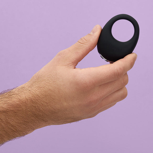 Je Joue Mio Premium Silicone Vibrating Rechargeable Cock Ring Black