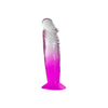 TWO TONE 7 inch DONG Clear Purple Dildo with no balls
