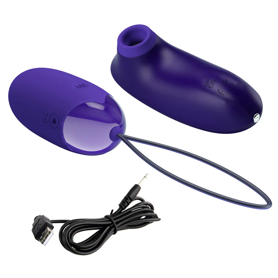 Pretty Love ORTHUS YOUTH Clitoral Sucker and Wireless Remote Control Egg Vibrator Purple