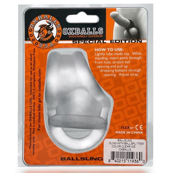 Oxballs Special Edition BALLSLING Clear Ice Cocksling with Testicle Splitter