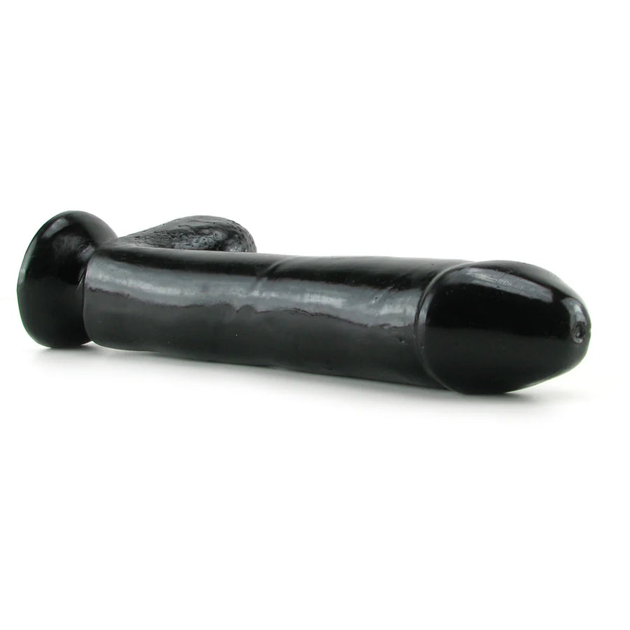 Pipedream Basix Rubber Works 10 inch Dong with Suction Cup Mount Base Black Realistic Dildo