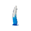 TWO TONE 6 inch DONG Clear Blue Dildo with no balls