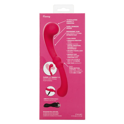Pretty Little Wands CURVY Pink Flexible Double Ended Vibrating Body Wand Dildo