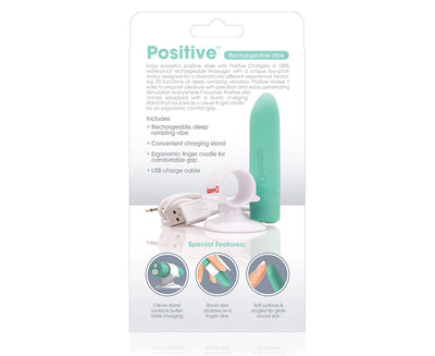 Screaming O 20 Function POSITIVE Rechargeable Kiwi Bullet Vibrator with Finger Cradle
