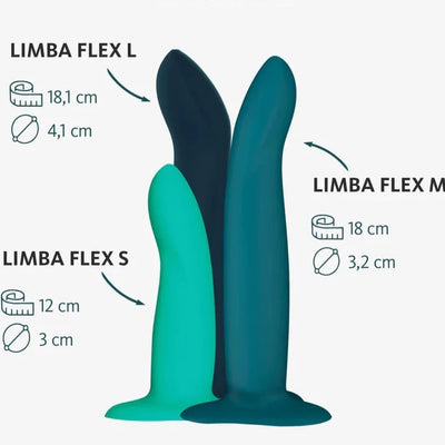 Fun Factory LIMBA FLEX L Bendable Silicone Dildo with Suction Cup with FREE TOYBAG