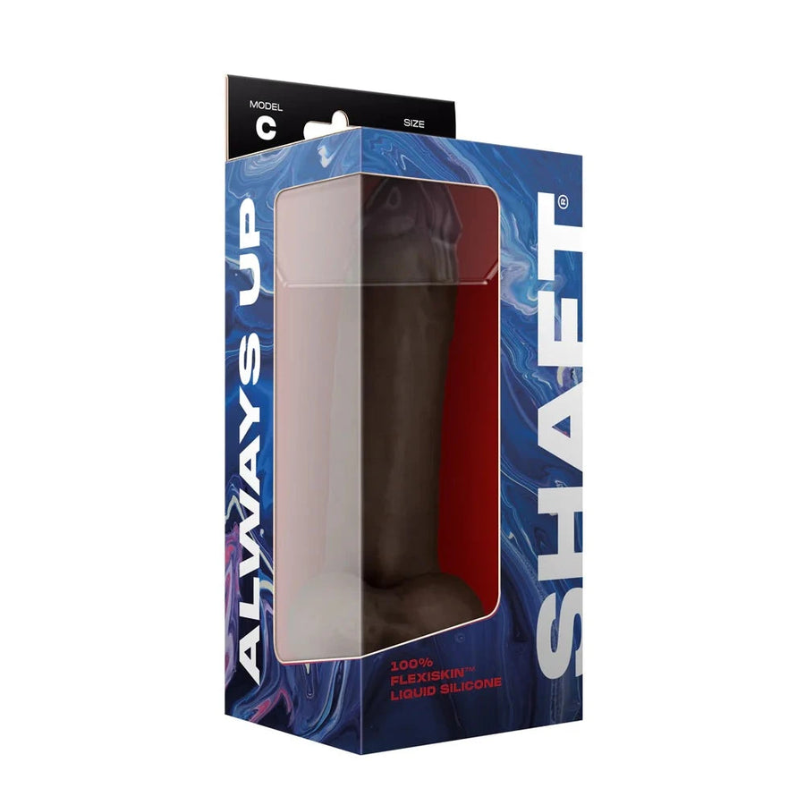 Shaft Always Up Model C Flexiskin Liquid Silicone Realistic Dildo with Balls 9.5 inch