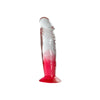 TWO TONE 7 inch DONG Clear Red Dildo with no balls