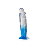 TWO TONE 7 inch DONG Clear Blue Dildo with no balls