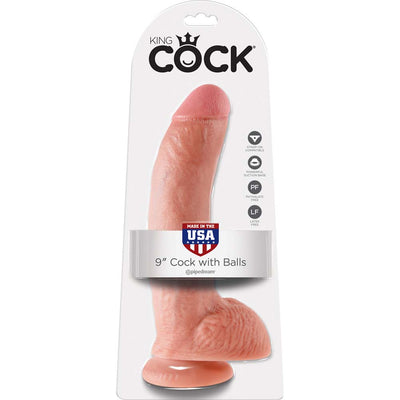 Pipedream King Cock Realistic Dildo with Balls and Suction Cup Mount Base 9 inch