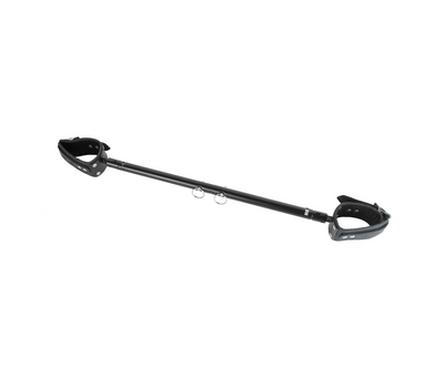 Love in Leather Black Metal Expandable Spreader Bar Shackle with Lockable Buckle Leather Ankle Cuffs