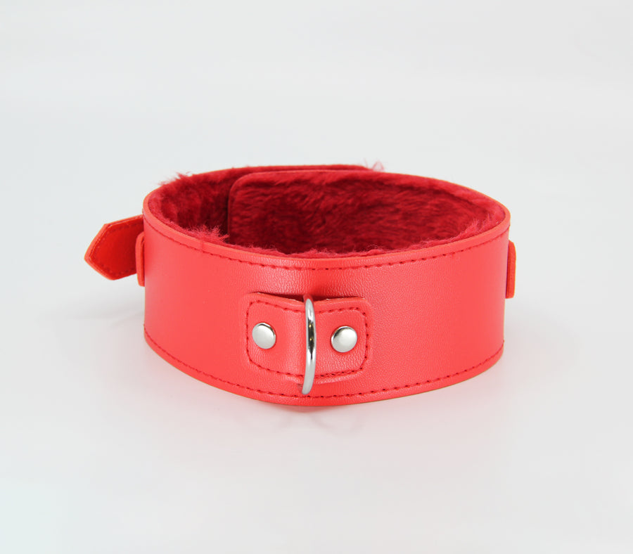 Berlin Baby Faux Fur Lined Adjustable Collar and Leash Set Red