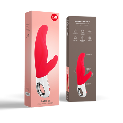 Fun Factory LADY BI Dual Action A-Spot Rabbit Vibrator and Anal Vibrator with 36 vibration Combos and with FREE Toybag