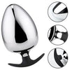 JOYGASMS Large Massive Solid Metal Wearable Butt Plug with Black Wide Silicone Base