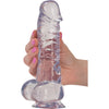 NMC LUXY 7 inch Clear Stone Series Realistic Dildo with Balls and Suction Cup 