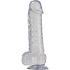 NMC LUXY 7 inch Clear Stone Series Realistic Dildo with Balls and Suction Cup