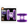 PLAY WITH ME DOUBLE PLAY DUAL VIBRATING COCK RING with 2 Purple Bullet Vibrators
