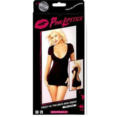 Pink Lipstick Lingerie PARTY IN THE BACK Mini Dress Black