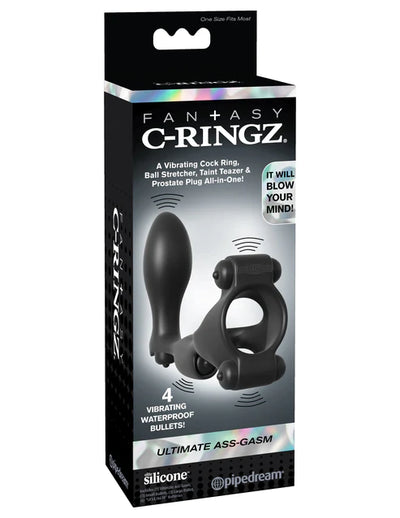 Pipedream Fantasy C Ringz ULTIMATE ASS GASM Vibrating Cock Ring Ball Stretcher Taint Teazer and Prostate Butt Plug