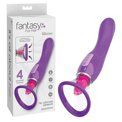 Pipedream Fantasy For Her Ultimate Pleasure Rechargeable Double Sided Vibe Licking Sucking Pussy Pump
