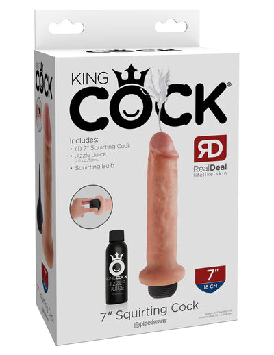 Pipedream King Cock 7 inch Squirting Cock Flesh Dildo