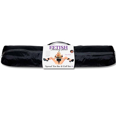 Pipedream Fetish Fantasy Spread Em Spreader Bar and Cuff Set with Wrist Handcuffs and Ankle Cuffs