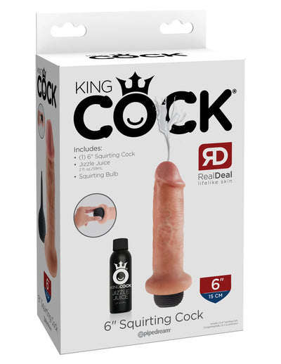Pipedream King Cock 6 inch Squirting Cock with Balls Flesh Dildo