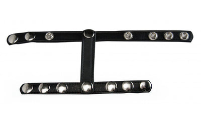 Strict Adjustable PU Leather SNAP-ON COCK AND BALL HARNESS Black Cock Ring Stretcher