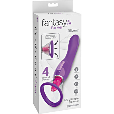 Pipedream Fantasy For Her Ultimate Pleasure Rechargeable Double Sided Vibe Licking Sucking Pussy Pump
