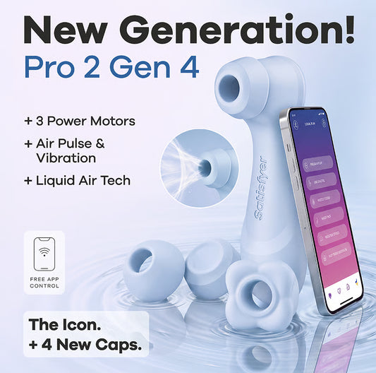 Satisfyer Pro 2 Generation 4 App-Controlled Clitoral Stimulator, Serene Blue