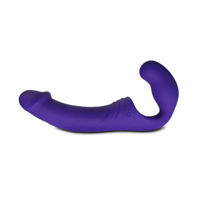 Strapless Strap-On Double Vibrator Purple 10-Speed Rechargeable