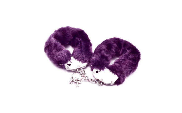 Fetish Pleasure Fluffy Hand Cuffs Purple