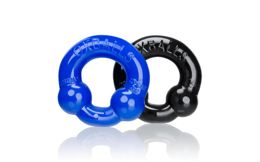 Oxballs Ultraballs 2 Pk Cockring Black And Pool Blue