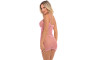 Pink Lipstick Roll Up Net Mini Dress – Pink