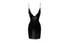 Noir Handmade Power Wetlook Mini Dress w Lace Up Back