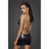 Power Wetlook Mini Dress w Lace Up Back Medium