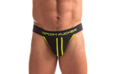 Sports Fucker Jersey Jock Black/Green Medium