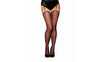 dreamgirl 0492 -Dreamgirl Raw Edge Sheer Thigh High Stockings Black-O/S