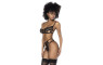 Mapale Black 3 Pc Set w/ Bra, Garter Belt and Thong