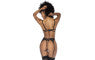 Black 3 Pc Set w/ Bra, Garter Belt and Thong