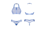 Shaderi Top and Thong 2 Pc Blue M/L