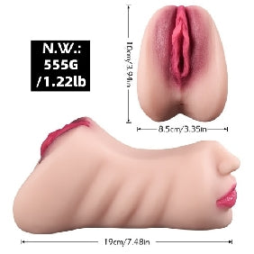 Realistic TPE Male Masturbator with Nose & Mouth - Flesh Tone