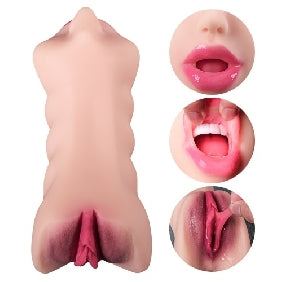 Realistic TPE Male Masturbator with Nose & Mouth - Flesh Tone