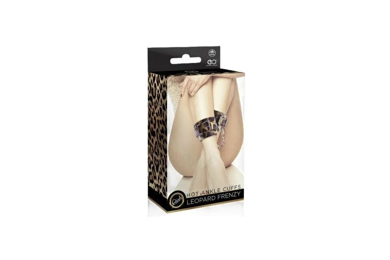 FETISH Leopard Frenzy PU Leather Ankle Cuffs